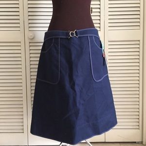 Retro Navy Blue DKNY A-line Skirt